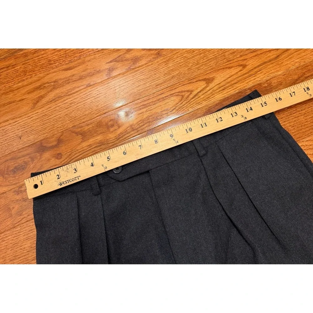 Vintage Paul Stuart Dress Pants Fits Mens 30x28 Gray Wool Pleated Cuffed USA